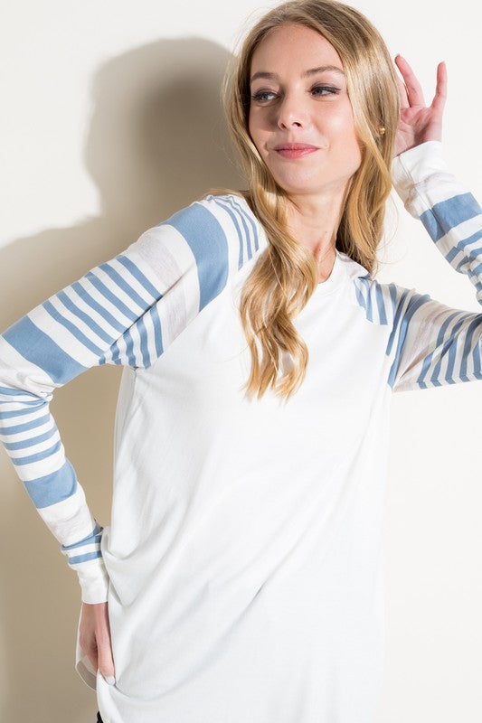 PLUS ENGINEERING STRIPE MIXED TOP