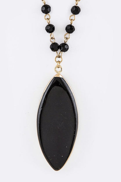 Beads & Precious Stone Pendant Necklace