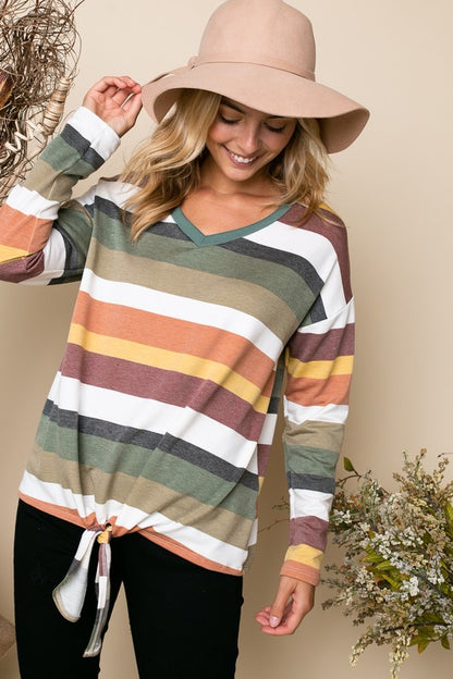 PLUS TERRY STRIPE BOXY TOP