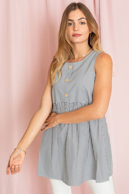 Plus Chambray Baby Doll Tunic