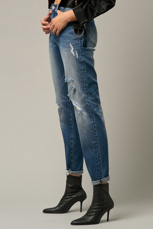 Distressed Girlfriend Jeans