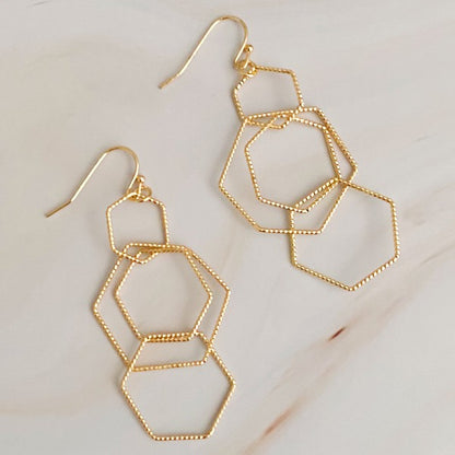 Dainty Dimensional Drop Earrings