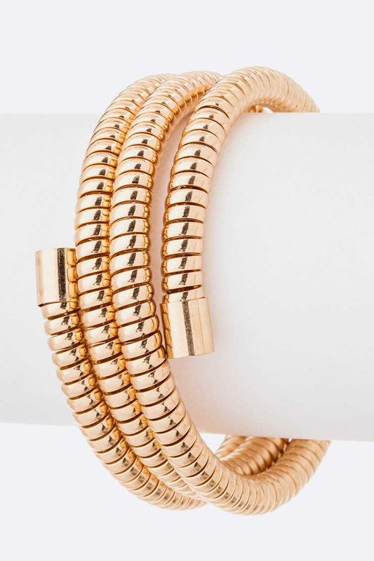 Metal Coil Wrap Around Iconic Bracelet