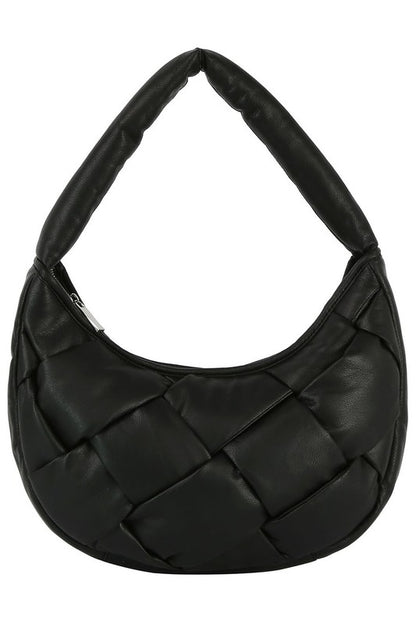 ecostitch Puffy Woven Hobo Shoulder Bag