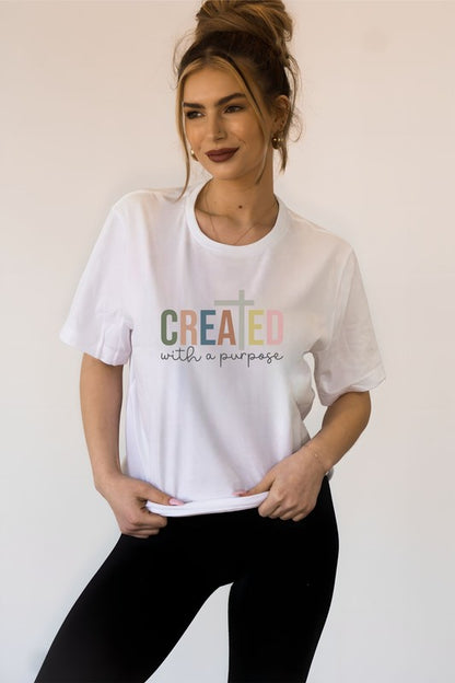 Colorful Created with Purpose Graphic Tee