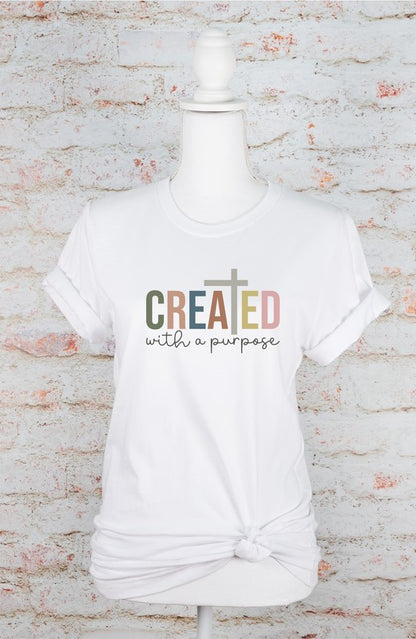 Colorful Created with Purpose Graphic Tee