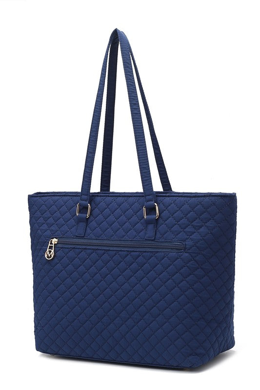 MKF Collection Solid Quilted Cotton Tote Bag