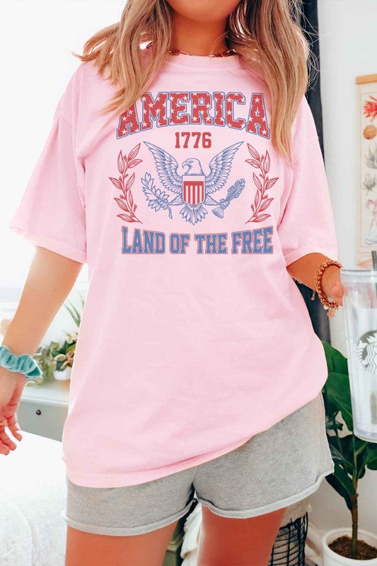 AMERICA LAND OF THE FREE GRAPHIC TEE