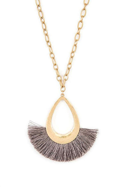 Tassel Teardrop Pendant Necklace