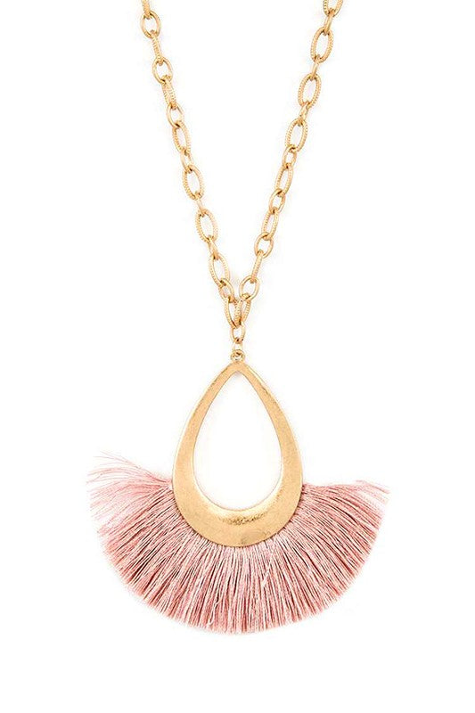 Tassel Teardrop Pendant Necklace