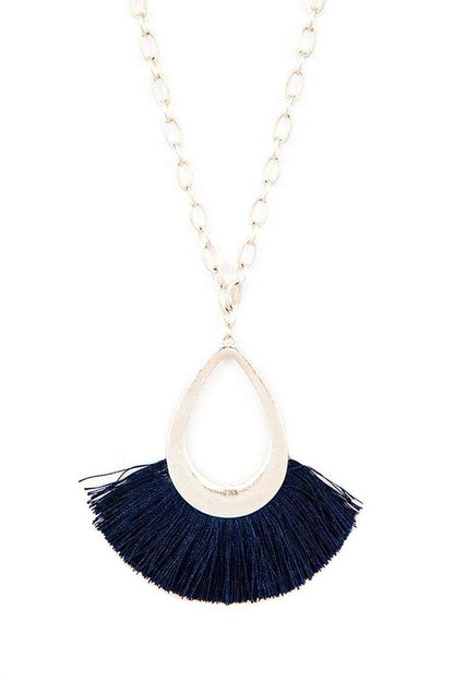 Tassel Teardrop Pendant Necklace