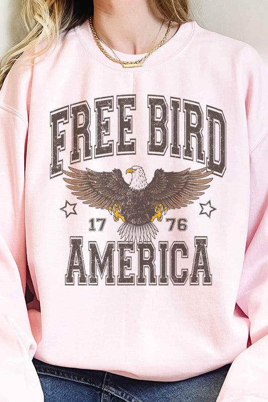 FREE BIRD AMERICA OVERSIZED GRAPHIC SWEATSHIRT