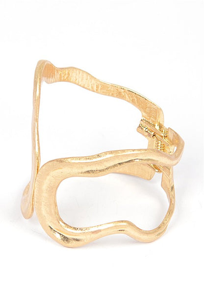 Cutout Textured Iconic Hinge Bangle