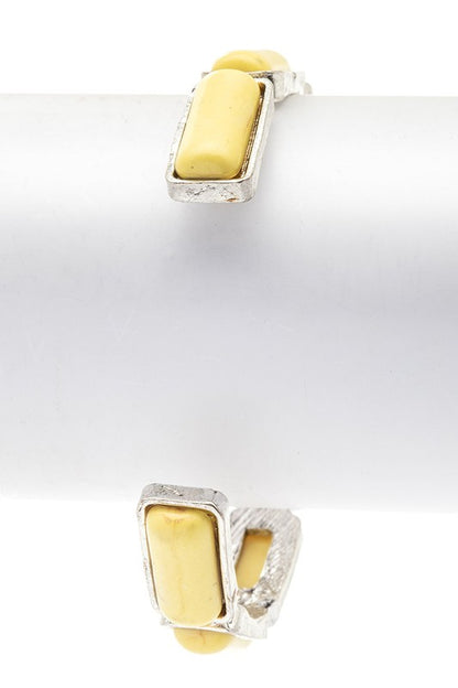 Square Stone Pave Open Cuff Bangle