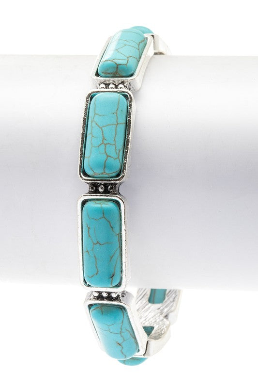 Square Stone Pave Open Cuff Bangle