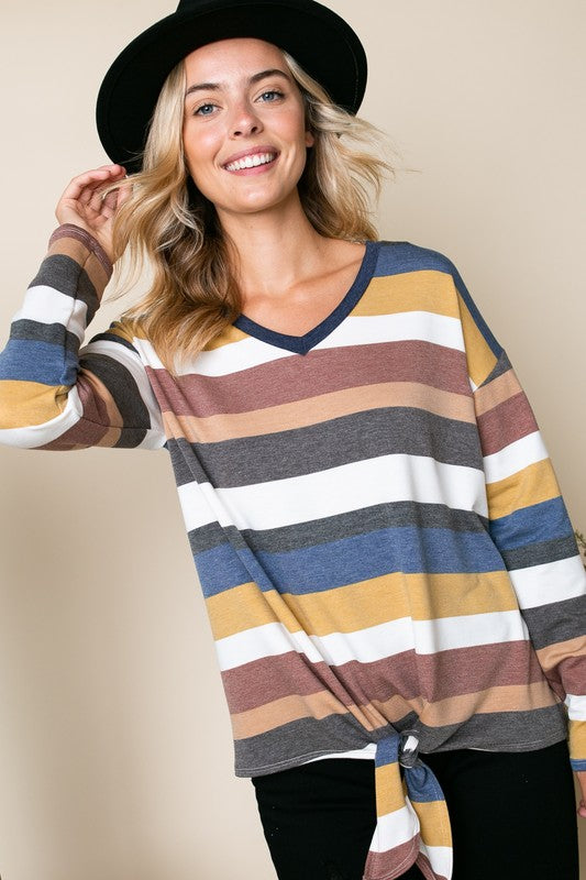 PLUS TERRY STRIPE BOXY TOP