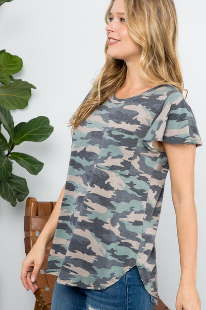 PLUS CAMOUFLAGE BASIC TOP