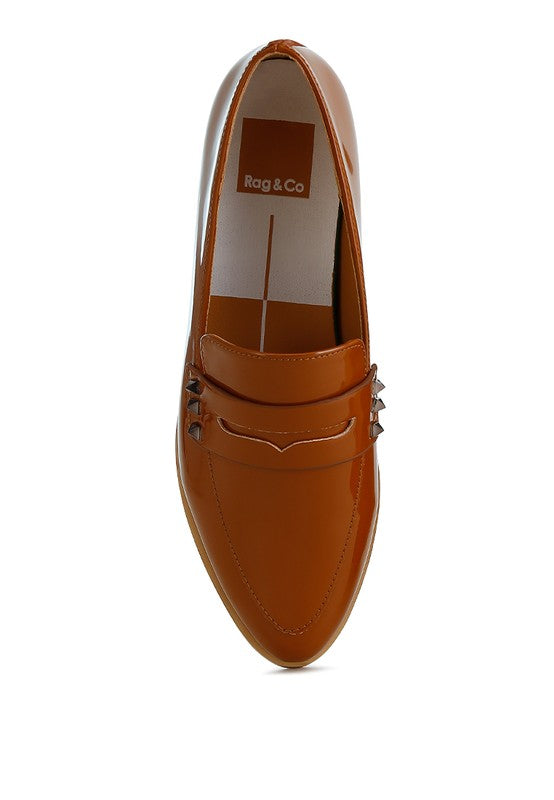 Noshiya Patent Pleather Penny Loafers