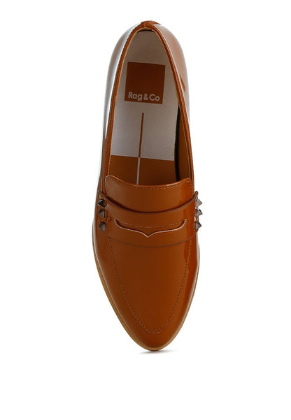 Noshiya Patent Pleather Penny Loafers