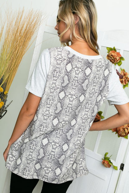 PLUS ANIMAL SOLID MIX TUNIC TOP