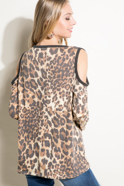 PLUS ANIMAL COLD SHOULDER TOP