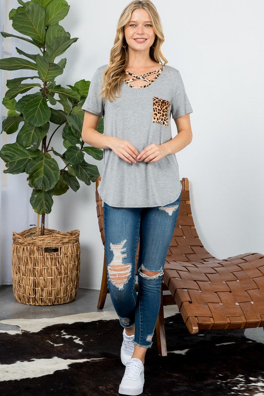 PLUS ANIMAL PRINT BASIC TOP