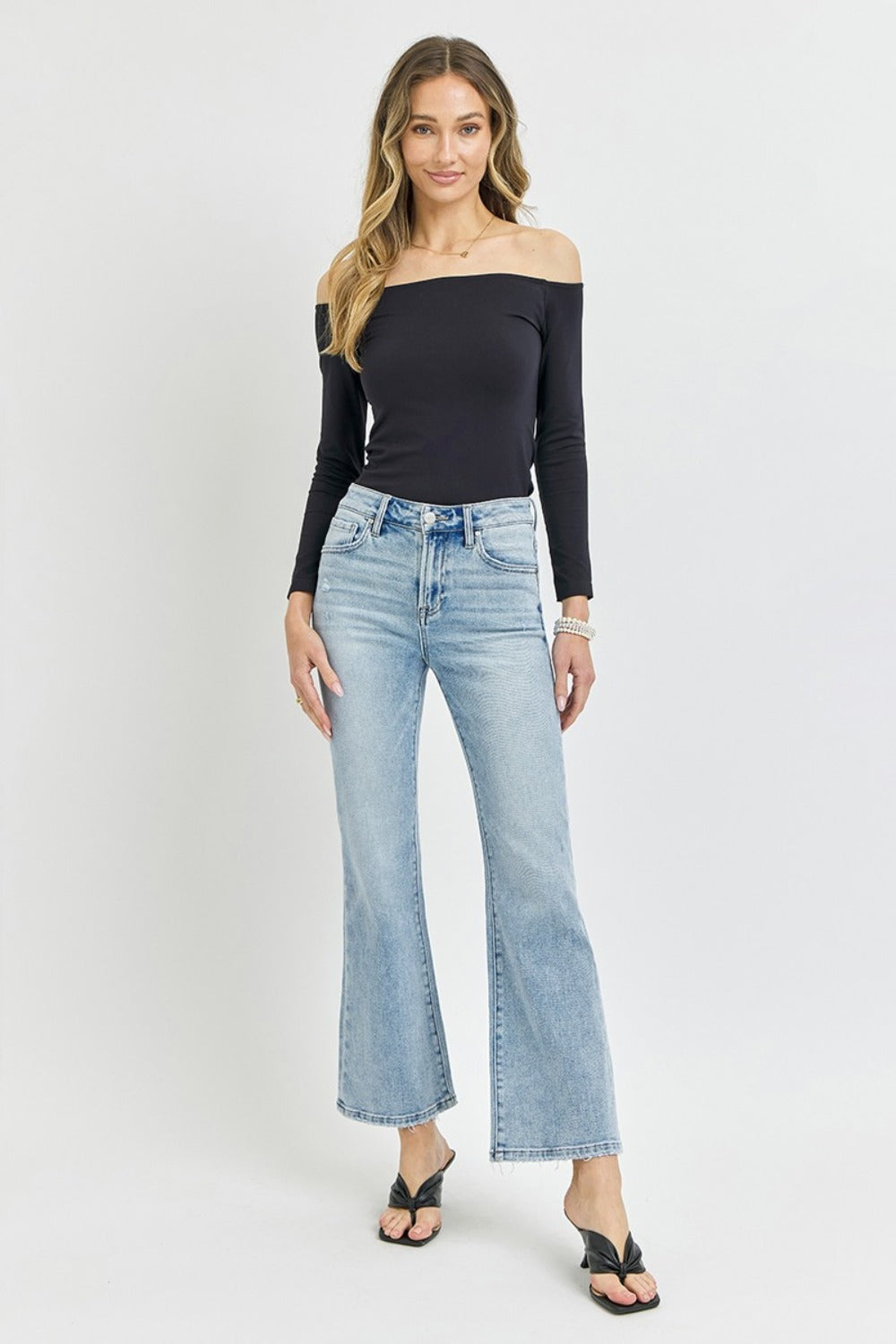 RISEN Full Size High Rise Ankle Flare Jeans