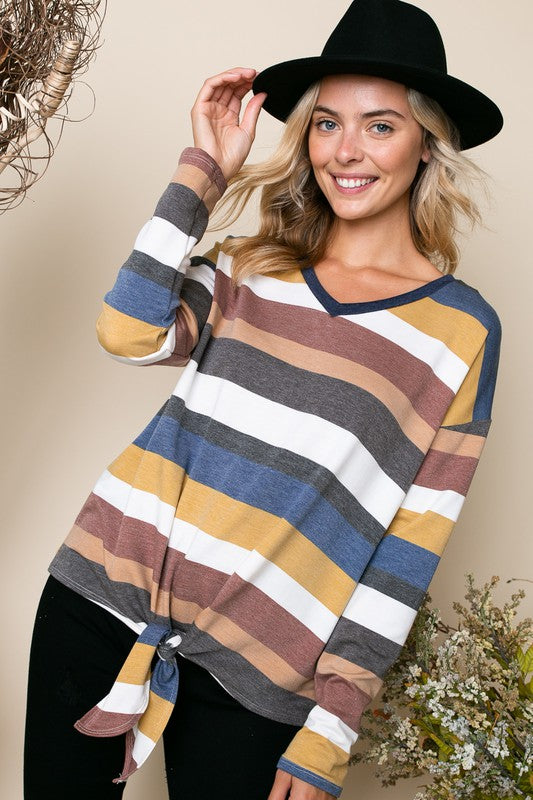 PLUS TERRY STRIPE BOXY TOP