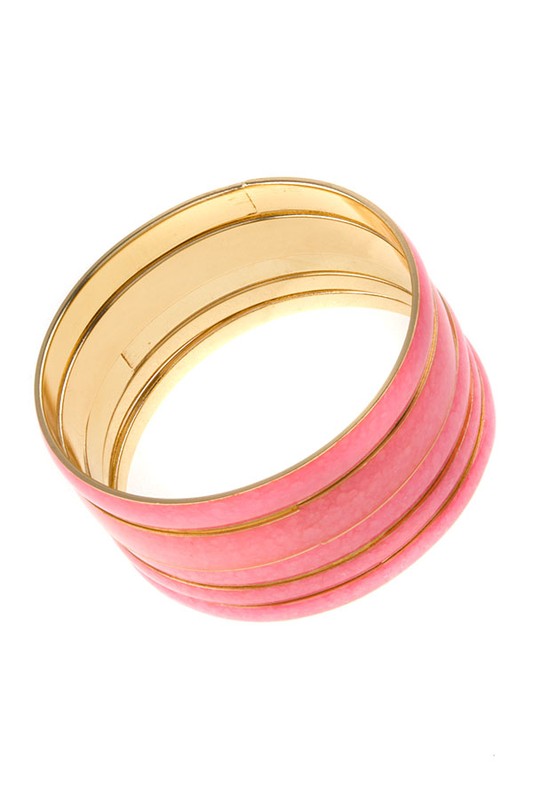 WIDE LAYERED BANGLE BRACELET