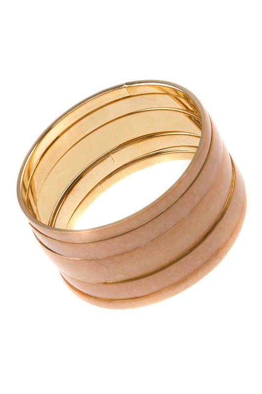 WIDE LAYERED BANGLE BRACELET