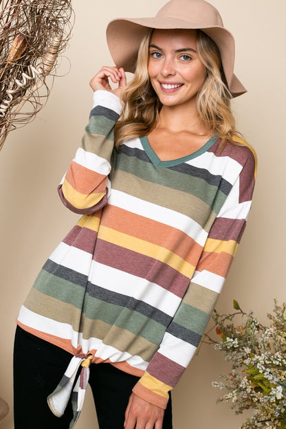 PLUS TERRY STRIPE BOXY TOP