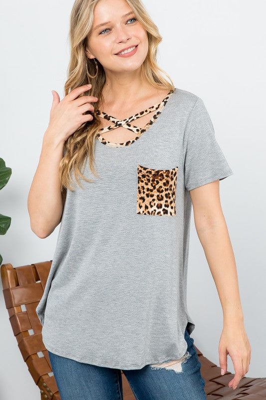 PLUS ANIMAL PRINT BASIC TOP