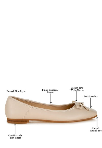 Enchanted Faux Leather Casual Ballerinas