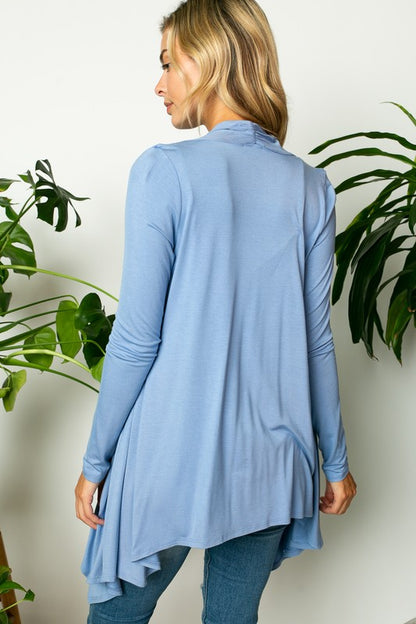 SOLID JERSEY CASCADE CARDIGAN