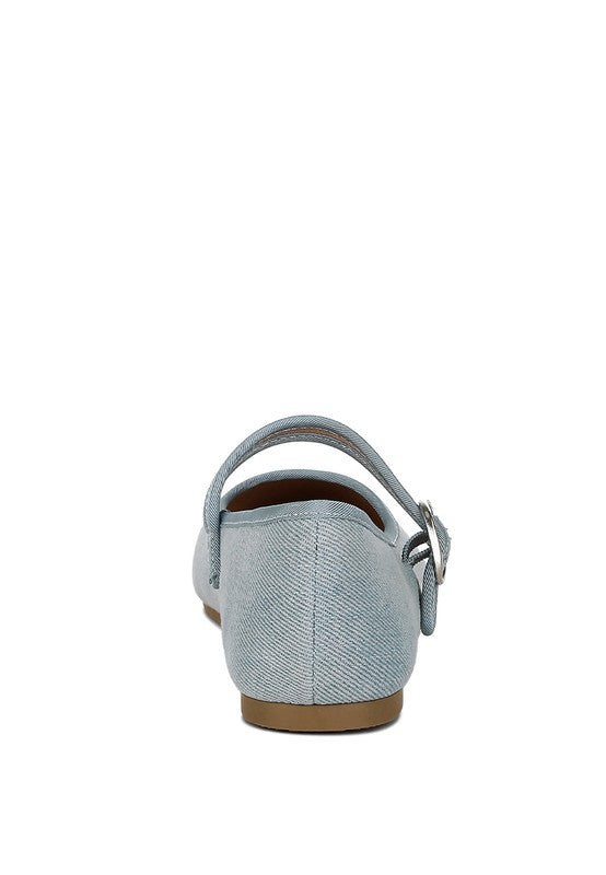 Iker Classic Denim Pin Buckle Ballerinas