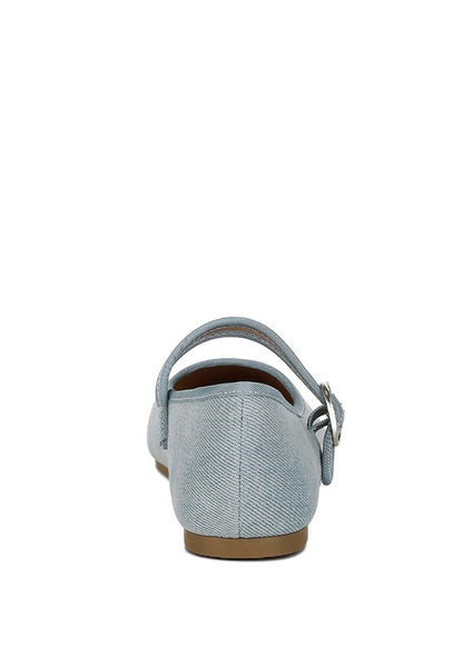 Iker Classic Denim Pin Buckle Ballerinas