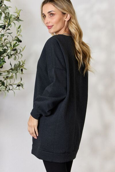 Zenana Oversized Longline Top with Pockets